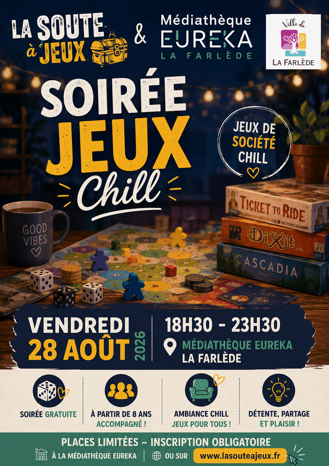 Lire la suite à propos de l’article Soirée Jeux – Médiatheque EUREKA !