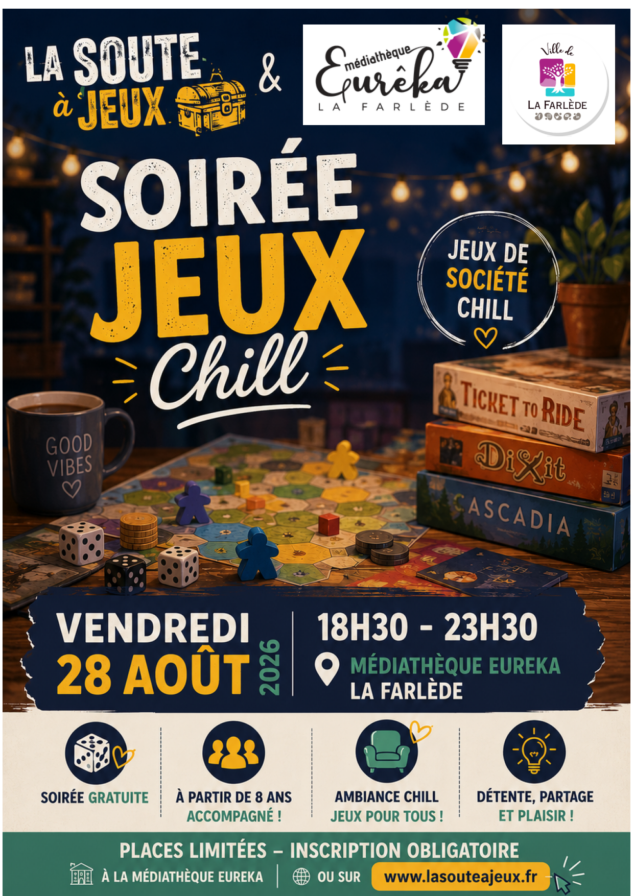 Lire la suite à propos de l’article Soirée Jeux – Médiatheque EUREKA !